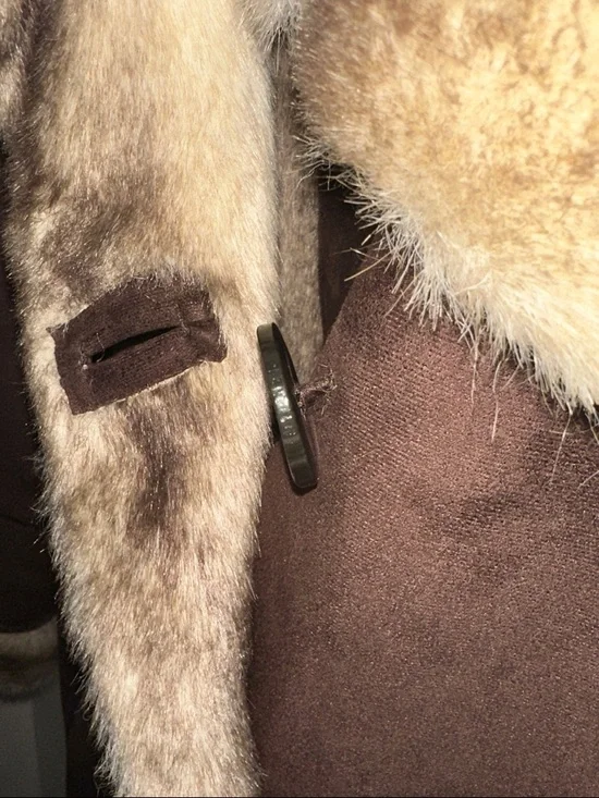 Ellen Tracy Faux Shearling Faux Fur Women’s Dark Brown Coat Size M - Picture 3 of 8